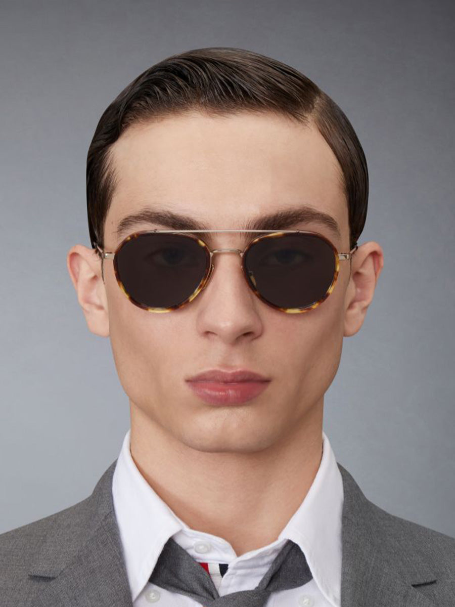 801A-215 Honey Tortoise 12K Plated Gold Aviator Sunglasses