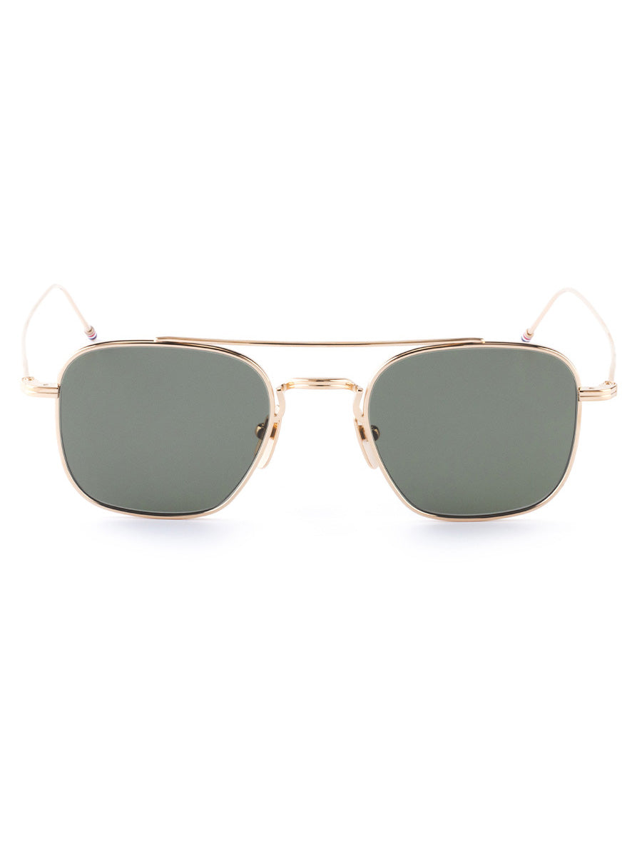 Thom Browne 907A 711 12k Gold Plated G15 Squared Aviator