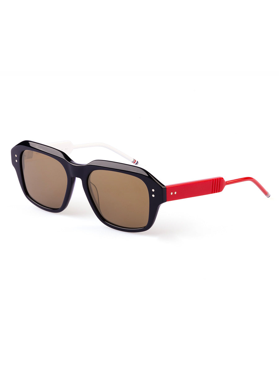928A 964 Matte Navy Red and White 12K Gold Plated Rectangular sunglasses
