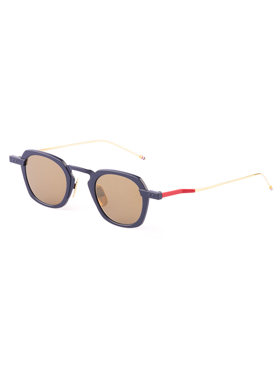 930A 410 Navy Red White 18k Gold Plated Titanium Square sunglasses