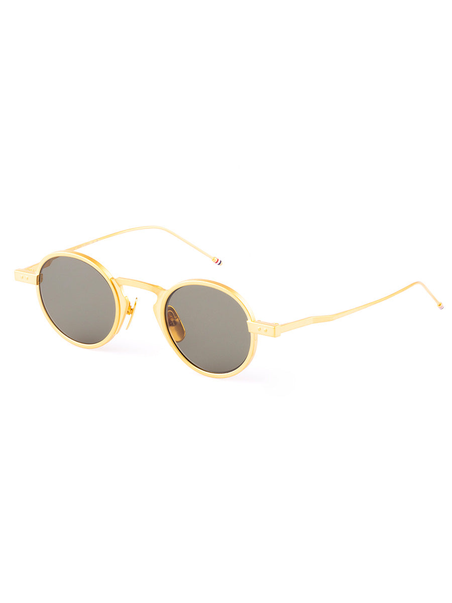 931A 712 Matte 18K Gold Plated Titanium Round sunglasses