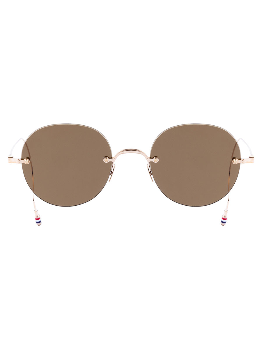 938A 711 12k Gold Plated Titanium Rimless Oversized sunglasses