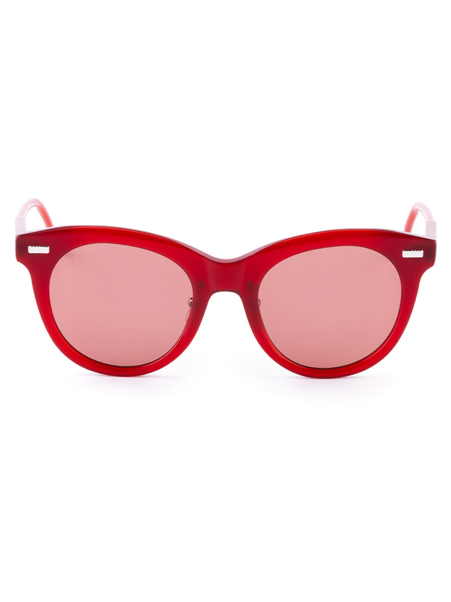 Thom Browne 946A 600 Red Cateye Sunglasses | sunglasscurator.com display picture 1