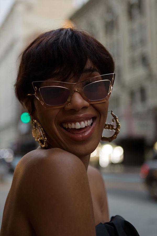 DJ Kitty Cash in DITA Eyewear Erasur - sunglasscurator