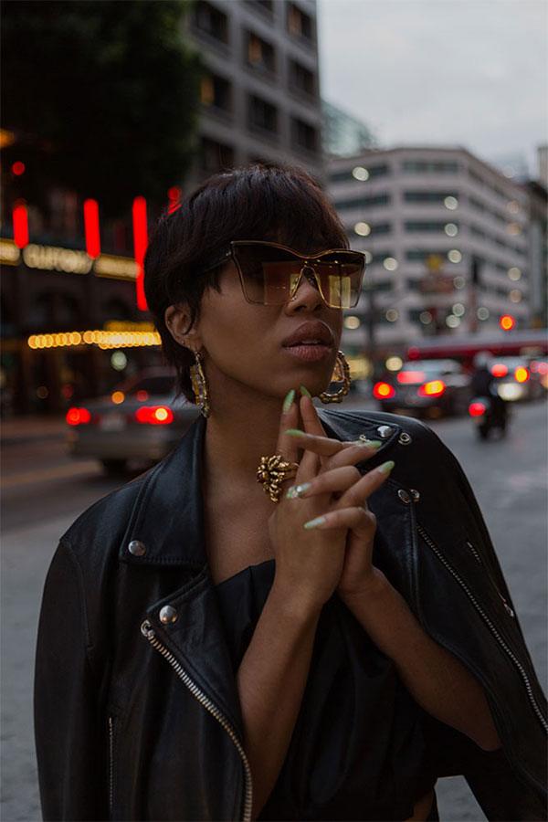 DJ Kitty Cash in DITA Eyewear Silica - sunglasscurator