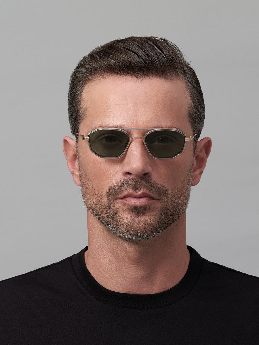 Eris-Two Brushed White Gold 508A sunglasses - sunglasscurator