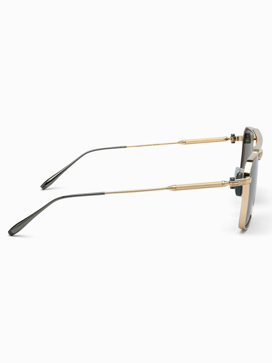 AKONI Telesto Brushed 12K Gold 523A Sunglasses | sunglasscurator.com