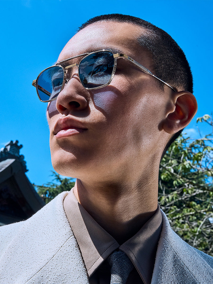 Cutler and Gross Cranley Silver Gold Sunlasses | sunglasscurator.com