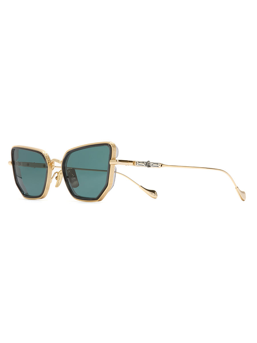 Paisley Gold Dark Grey Cat Eye sunglasses