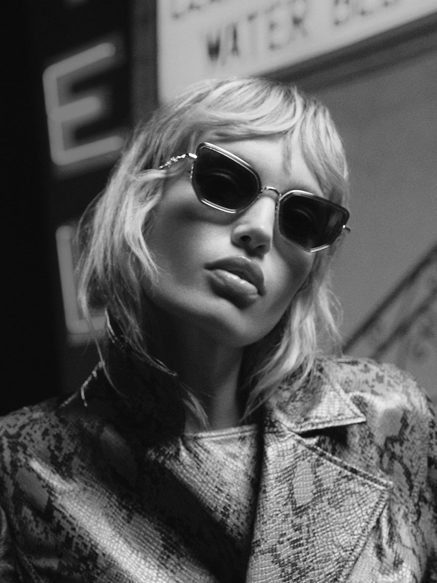 Paisley Gold Dark Grey Cat Eye sunglasses