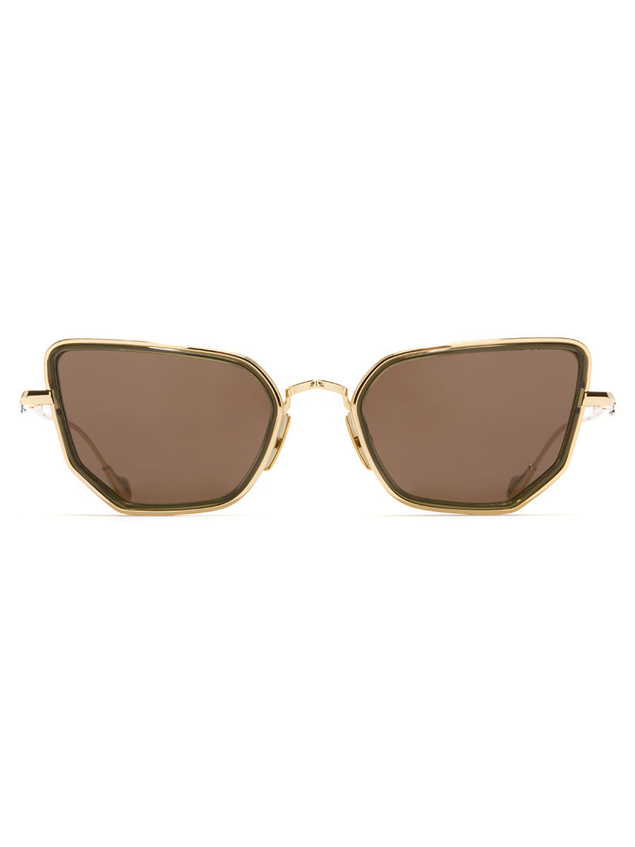 Paisley Gold Olive Cat Eye sunglasses