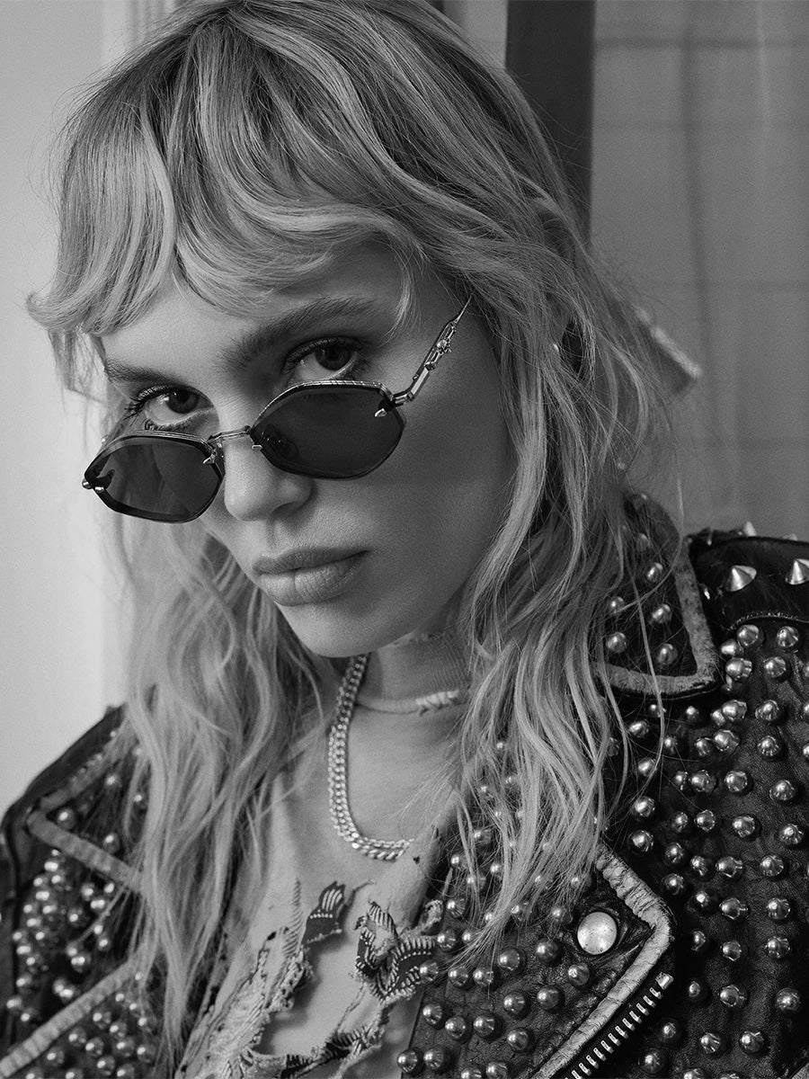 Carol Gold Silver Rectangular sunglasses