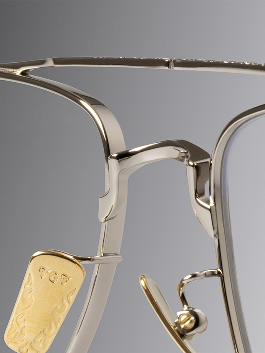 希少 FORTY PERCENTS × NEIGHBORHOOD GLASSES Cutler and Gross x The Great Frog Richards Silver Eyeglasses