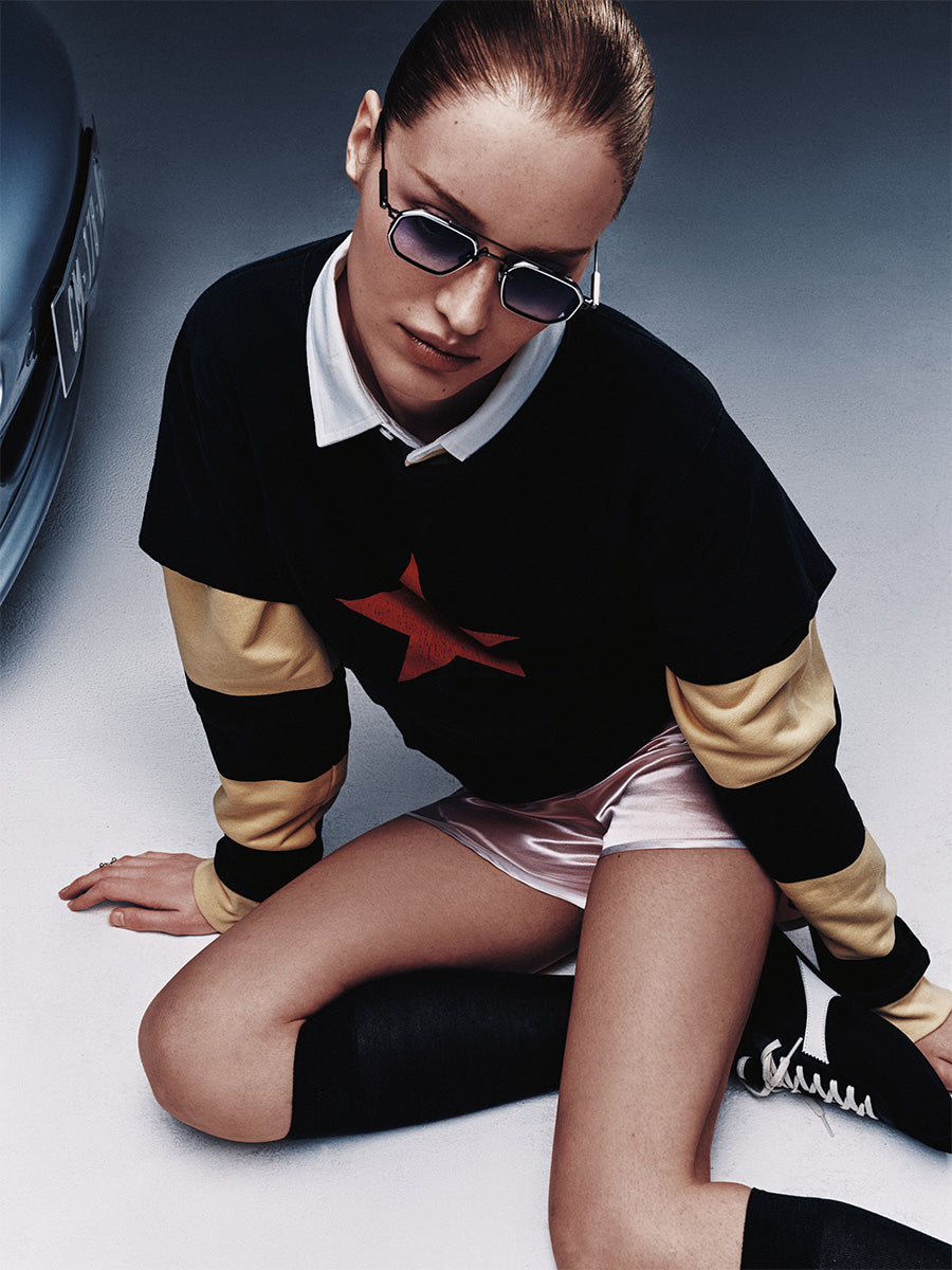 Kursa AS/BB-1 Antique Silver and Brushed Black sunglasses