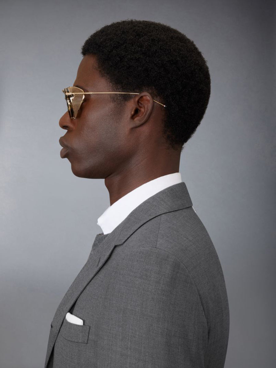 THOM BROWNE アヒエタ フレム サンクラス UES800AG000321 215 Acetate And Titanium Aviator Sunglasses | Thom Browne