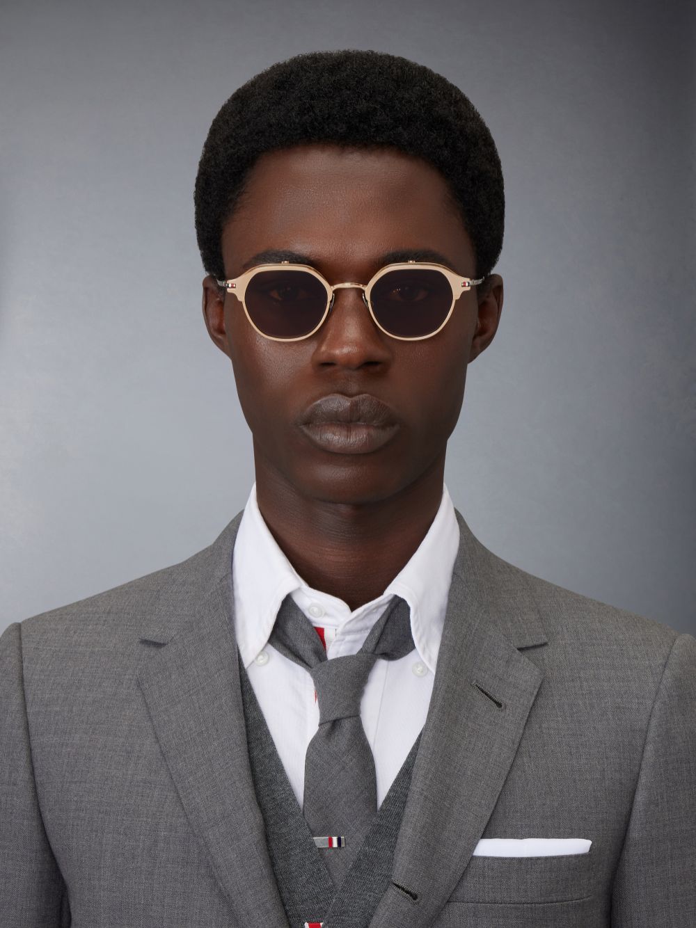 Thom Browne 812A-710 Clip-On Rose Gold Plated Titanium Sunglasses