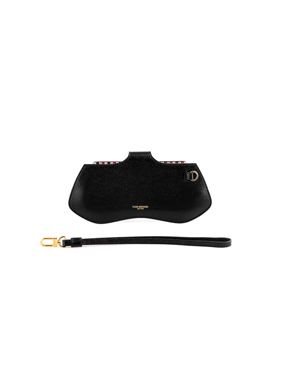 Thom Browne 058A 001 Black Pebble Grain Leather 24K Gold