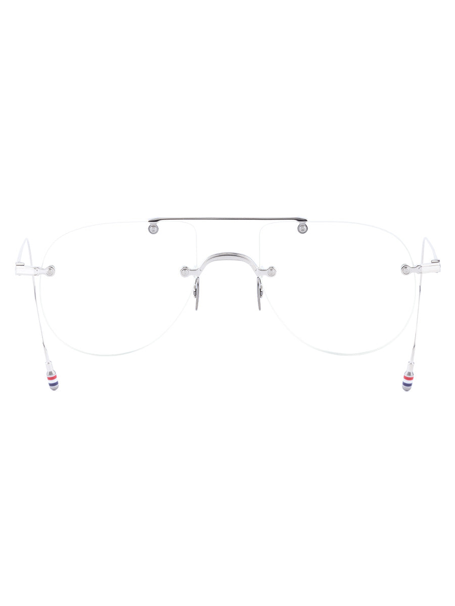 939A 045 N11 SIlver Titanium Rimless Aviator eyeglasses