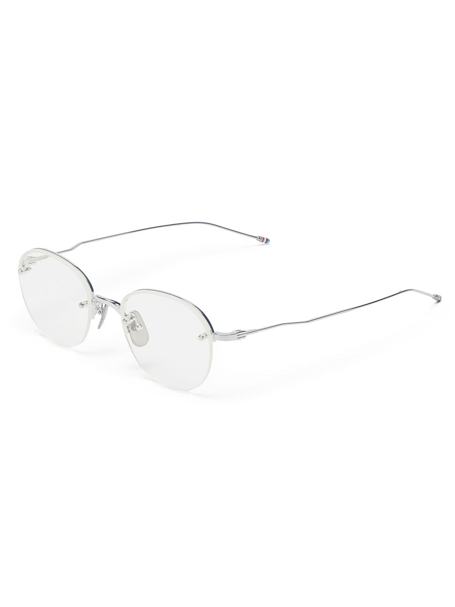 959A 045 SIlver Semi-Rimless Oval eyeglasses
