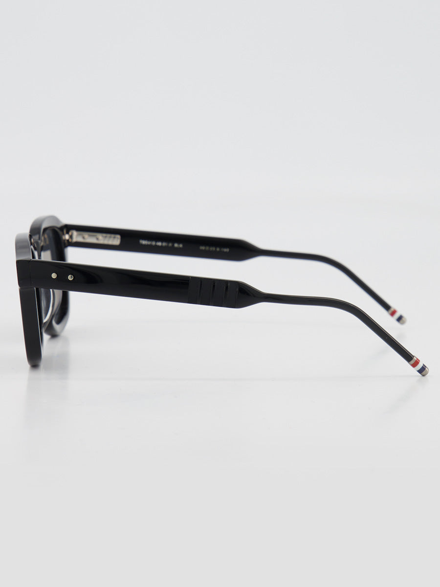 Thom Browne 412A 001 Black Rectangular Sunglasses