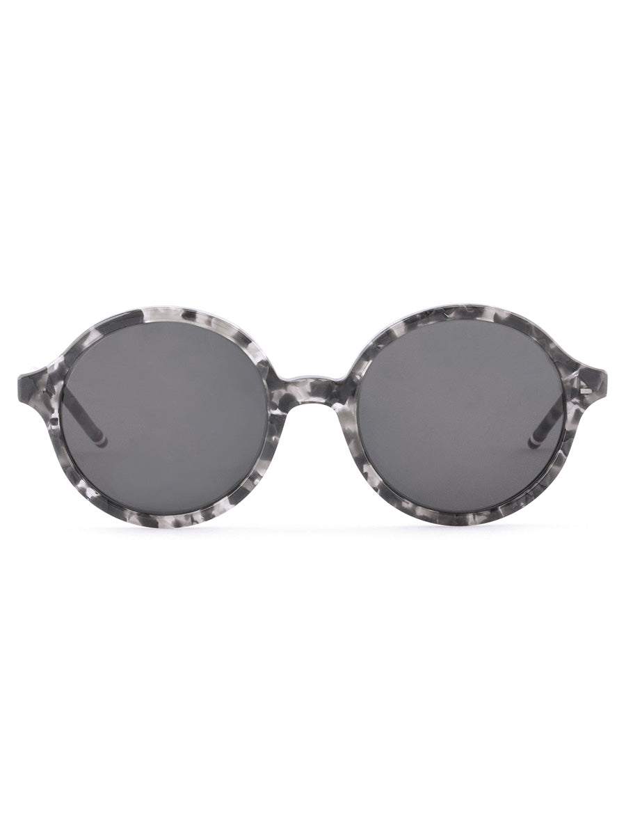 500A-020 Grey Tortoise Acetate Round Sunglasses