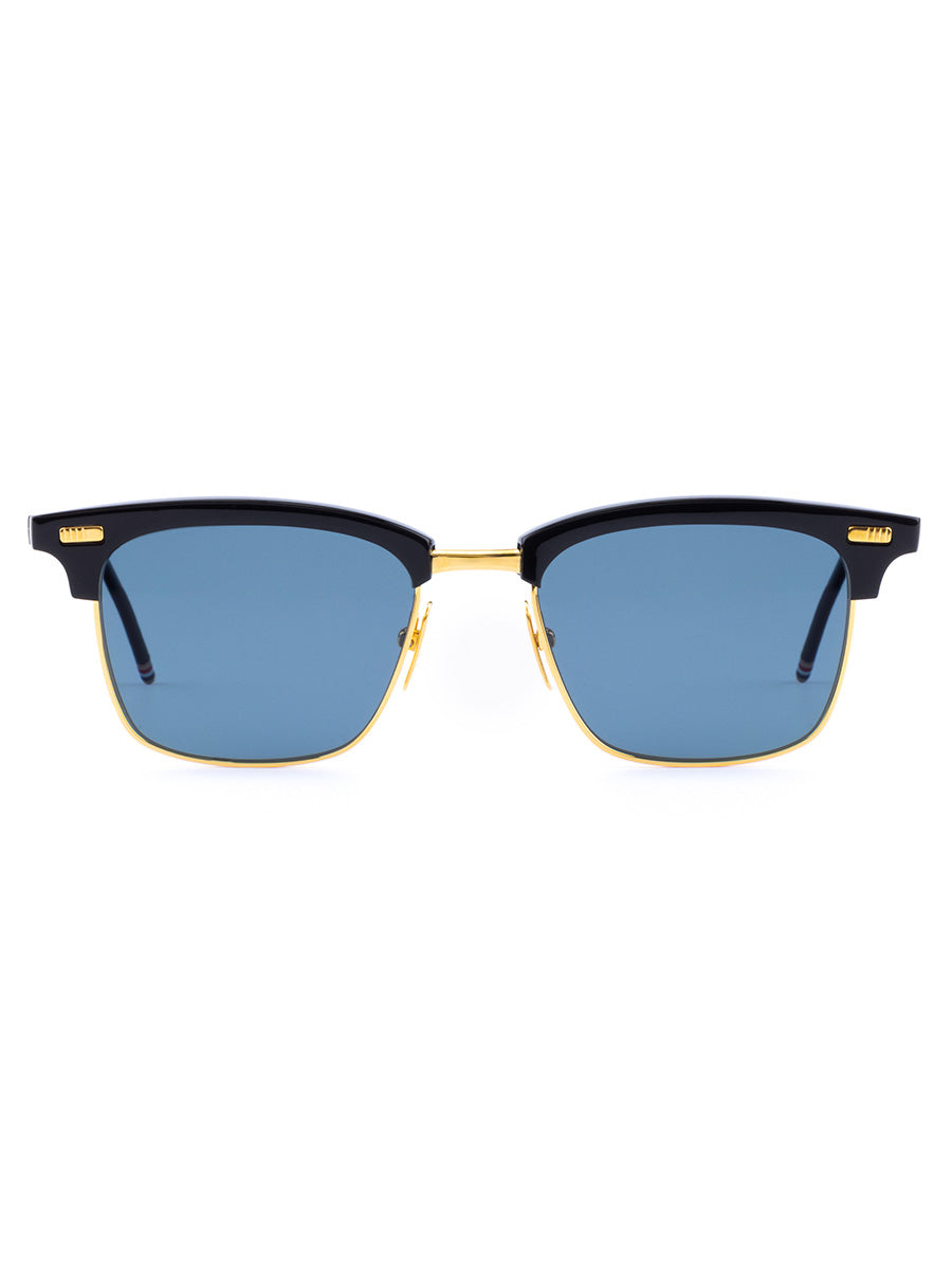 711A 007 Dark Navy Acetate and 18k Gold Plated Titanium Rectangular sunglasses