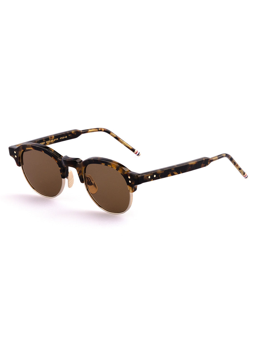 Thom Browne 920A-205 Tokyo Tortoise and 14K Gold Oval Sunglasses