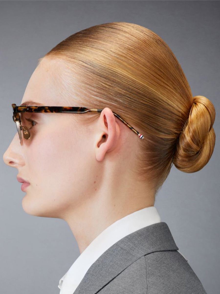 Thom Browne 920A-205 Tokyo Tortoise and 14K Gold Oval Sunglasses