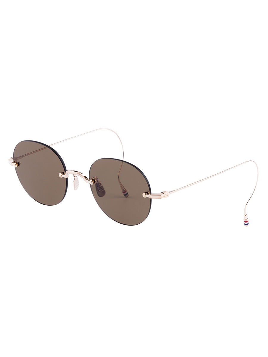 938A 711 12k Gold Plated Titanium Rimless Oversized sunglasses