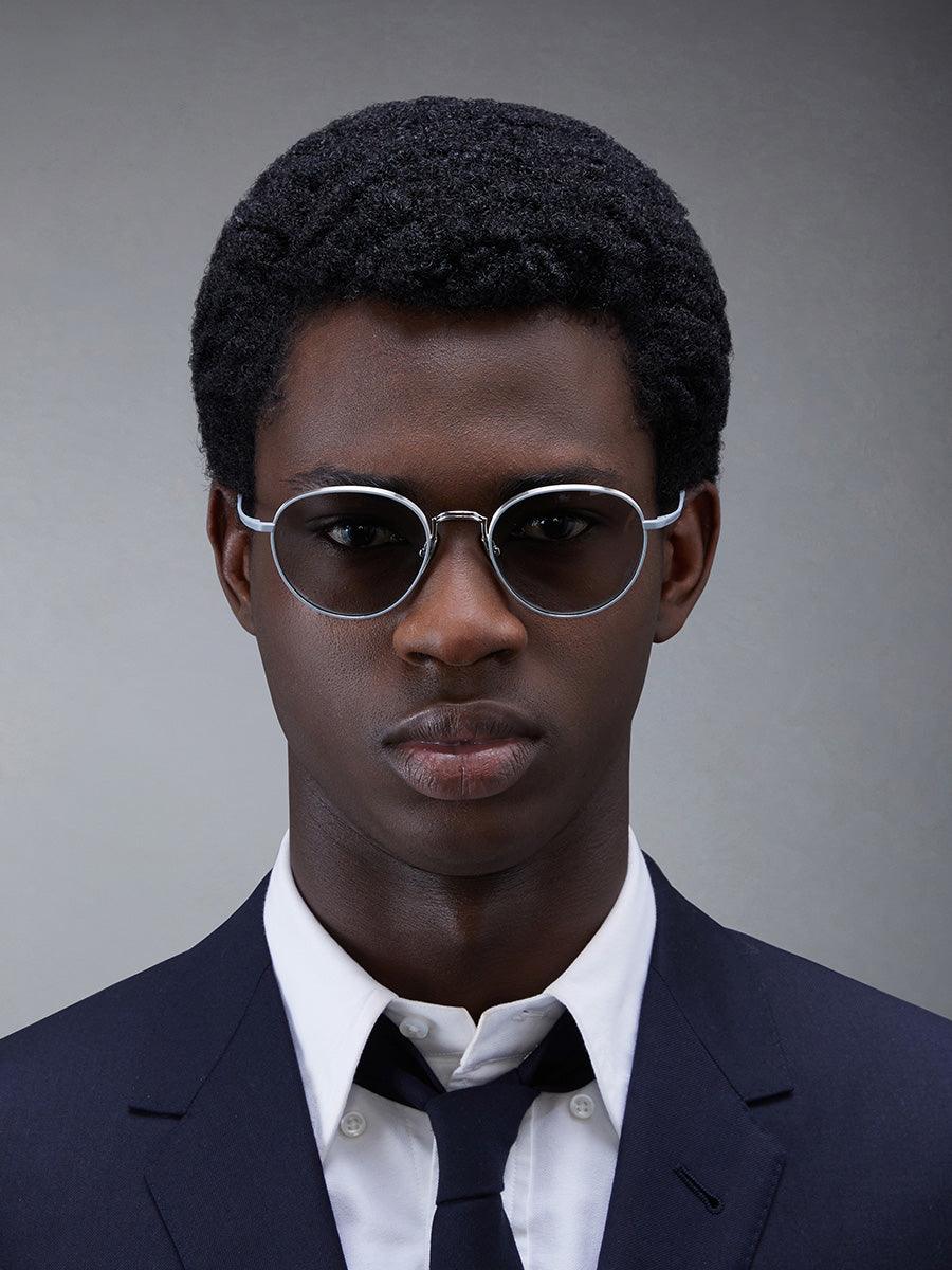 119A G0001 045 Titanium Round sunglasses - sunglasscurator