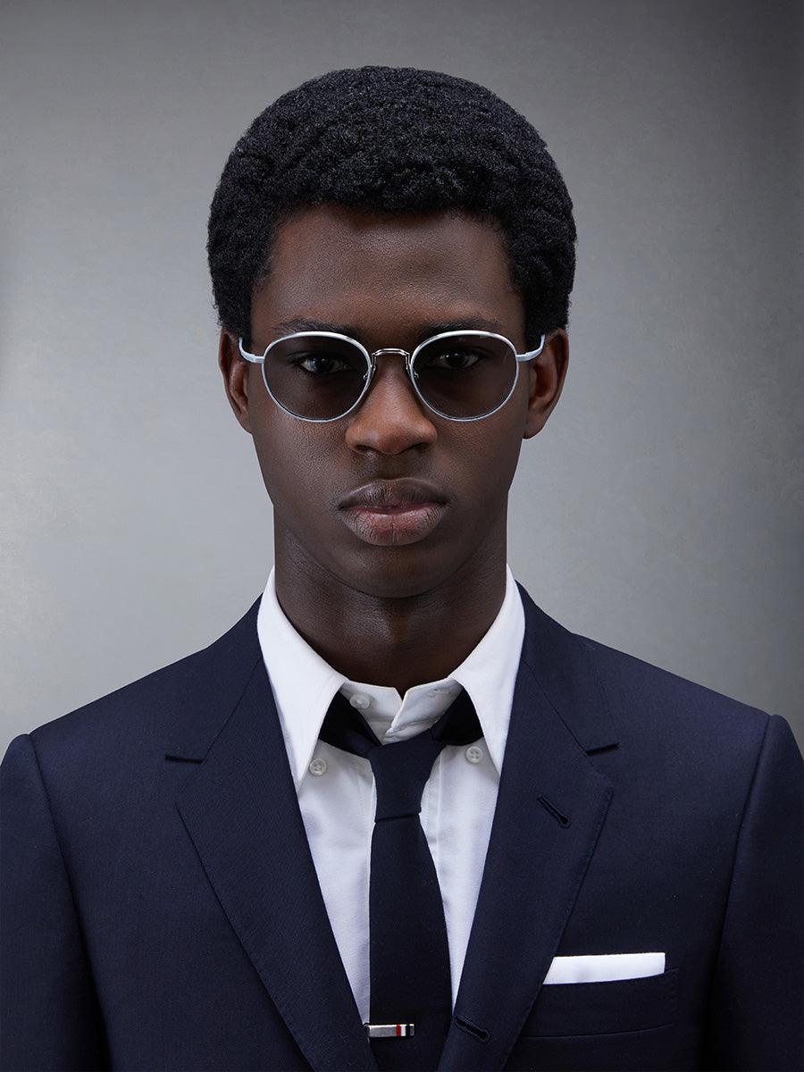 119A G0001 045 Titanium Round sunglasses - sunglasscurator