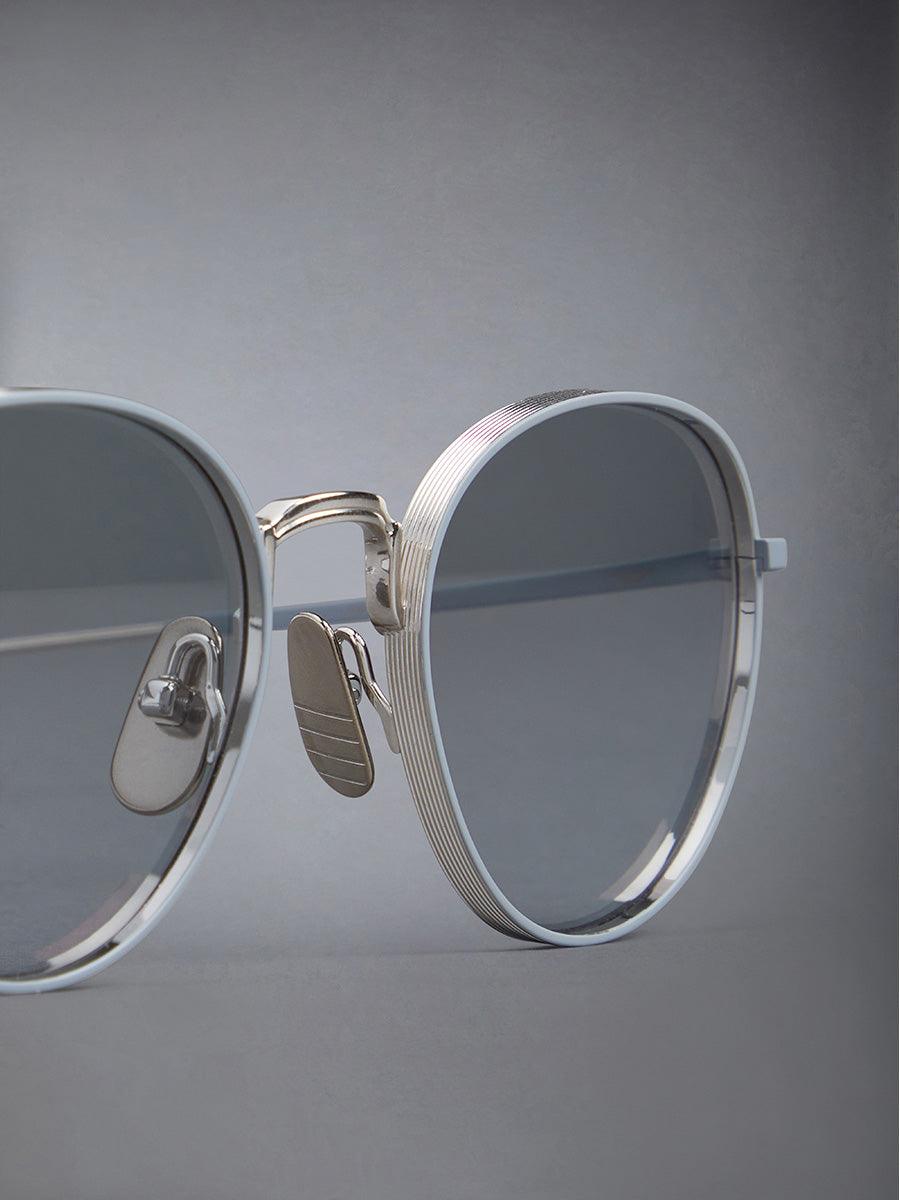 119A G0001 045 Titanium Round sunglasses - sunglasscurator