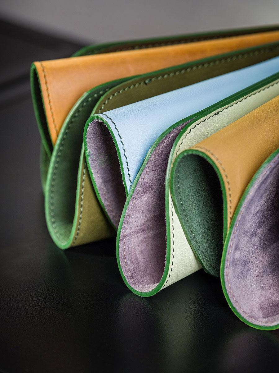 Camel pocket leather glasses case - sunglasscurator