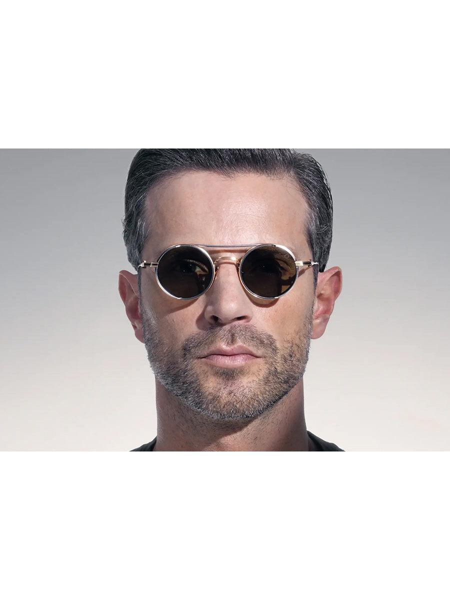 Eris Brushed White Gold / Matte Black Palladium 505-A sunglasses - sunglasscurator