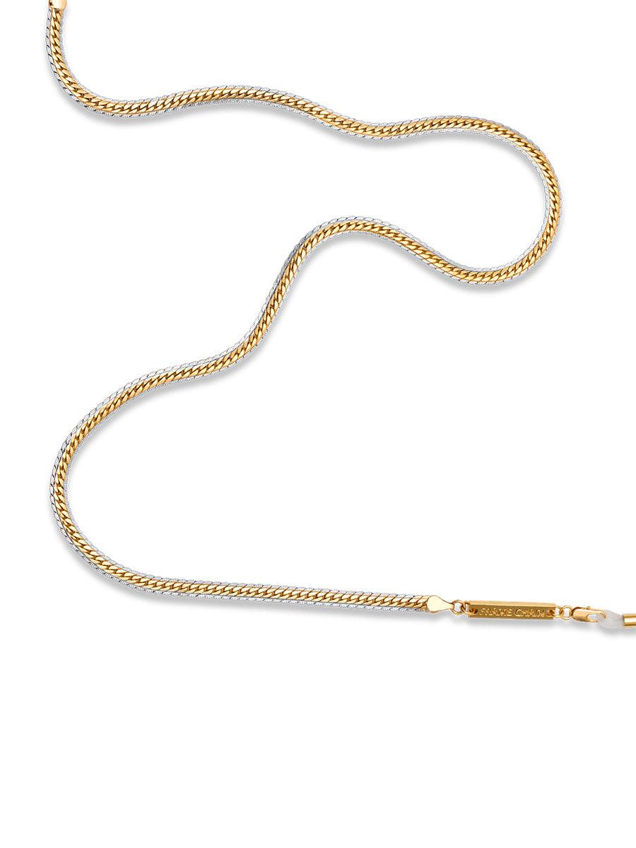 CHAIN REACTION glasses chain in Yellow and White Gold - sunglasscurator