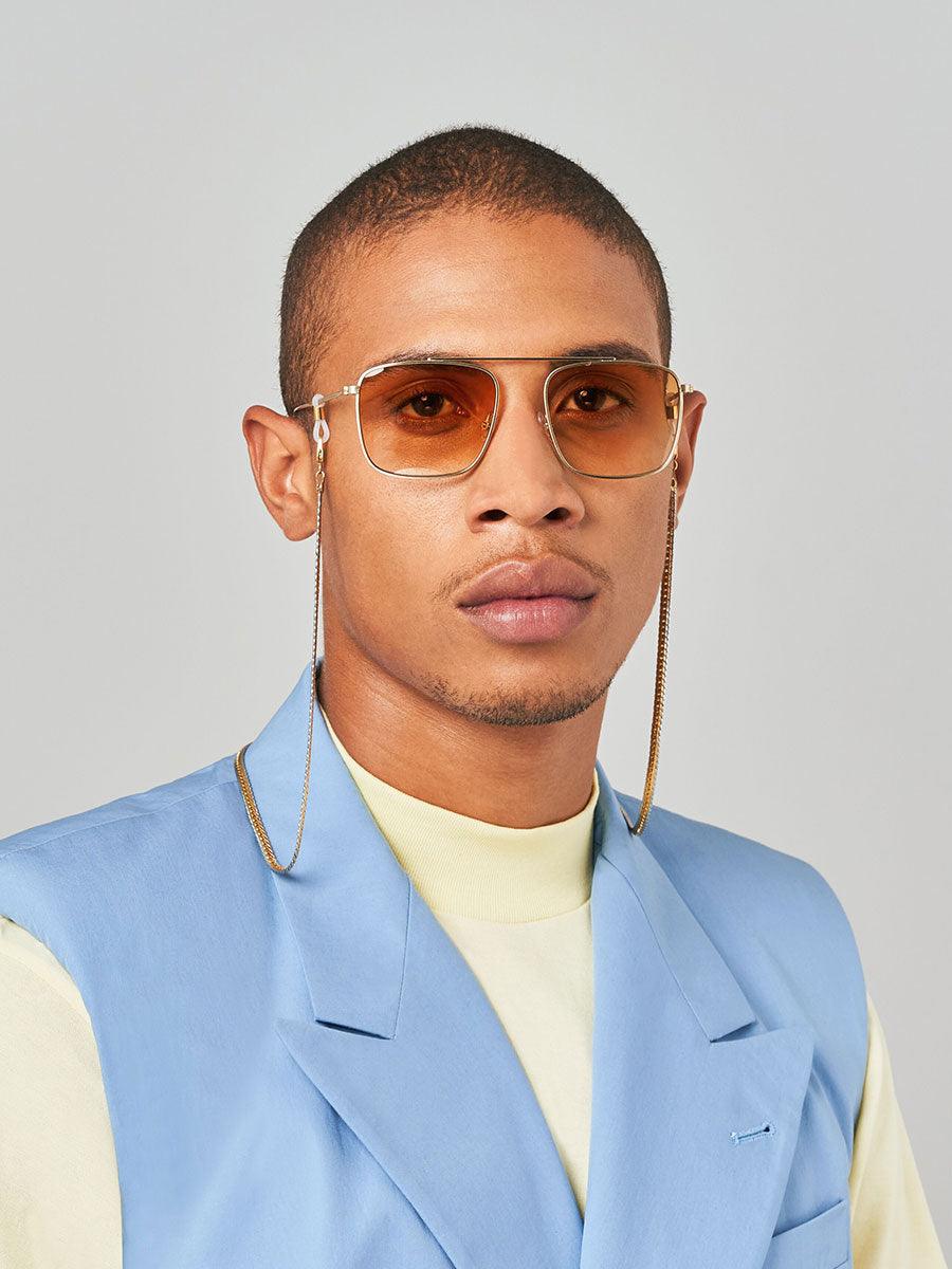 CHAIN REACTION glasses chain in Yellow and White Gold - sunglasscurator