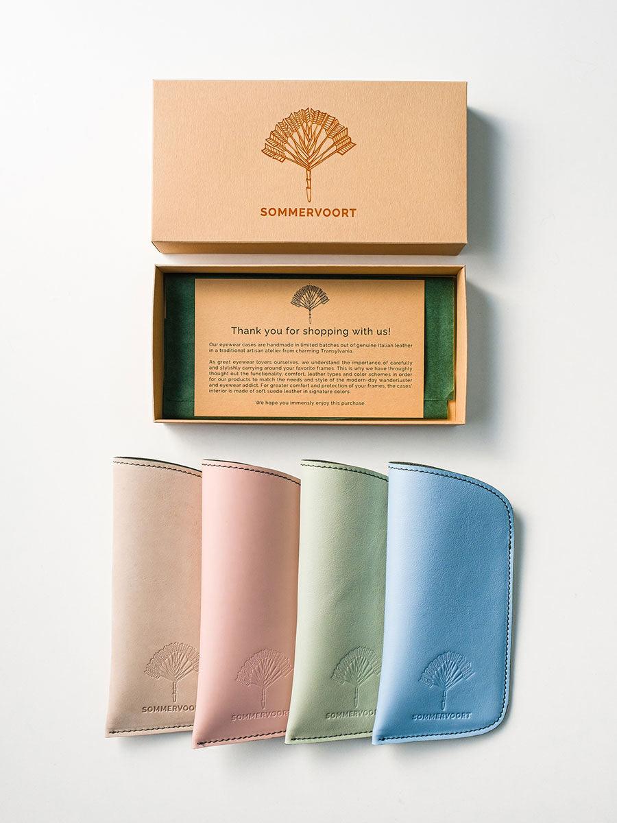 Mint classic leather glasses case - sunglasscurator