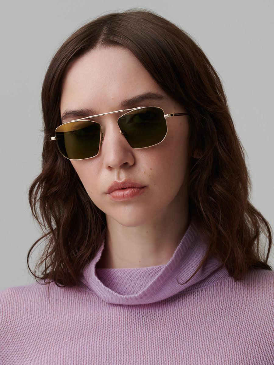 New York Peony Gold Blue sunglasses - sunglasscurator