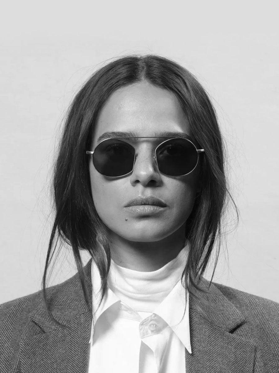 AHLEM Place des Victoires White Gold Sunglasses | sunglasscurator.com