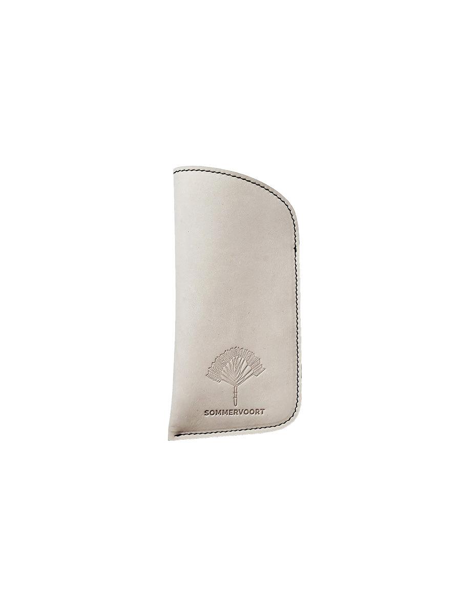 White Linen classic leather glasses case - sunglasscurator